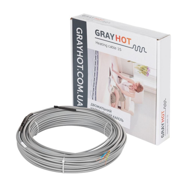 Електричний нагрівальний кабель GrayHot 15, 129 Вт, 9 м (0919002)