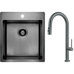 Набір для кухні Deante Olfato стальна мийка ZPO_D10A + зміш. BQO_D72M