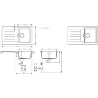 Набір для кухні Hansgrohe гранітна мийка S520-F345 + зміш. Zesis M33