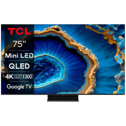 Телевізор 75" TCL MiniLED 4K 144Hz Smart Google TV Titan ONKYO sound (75MQLED80)