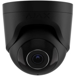 Ajax IP-Камера дротова TurretCam, 5мп, 4мм, Poe, True WDR, IP 65, ІЧ 35м, аудіо, кут огляду 75°до 85°, купольна, чорна