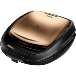 Tefal Мультимейкер Coppertinto 700Вт, тефлон, 2 пластини, корпус-метал, чорно-бронзовий