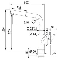 Смеситель для кухни Franke Urban 115.0595.091