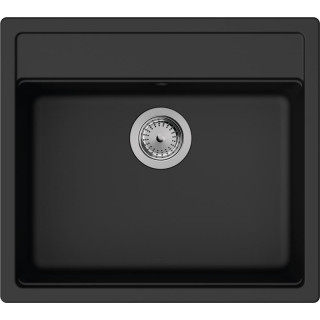 Hansgrohe Мийка кухонна S52, граніт, прямокутник, без крила, 550х490х190мм, чаша - 1, врізна, S520-F510, чорний графіт image
