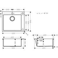 Мийка кухонна Hansgrohe S51 S510-F450 (43312380)