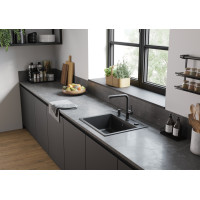 Hansgrohe Мийка кухонна S52, граніт, прямокутник, без крила, 550х490х190мм, чаша - 1, врізна, S520-F510, чорний графіт