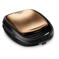 Tefal Мультимейкер Coppertinto 700Вт, тефлон, 2 пластини, корпус-метал, чорно-бронзовий