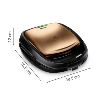 Tefal Мультимейкер Coppertinto 700Вт, тефлон, 2 пластини, корпус-метал, чорно-бронзовий