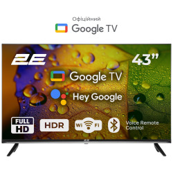 Телевізор 43" 2E LED FHD 60Hz Smart Google TV Black (2E-43A07KF)