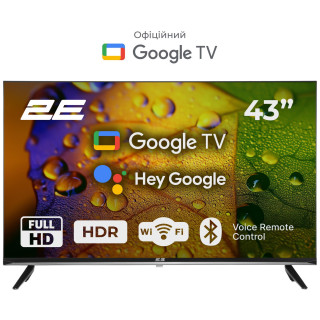 Телевізор 43" 2E LED FHD 60Hz Smart Google TV Black (2E-43A07KF) image