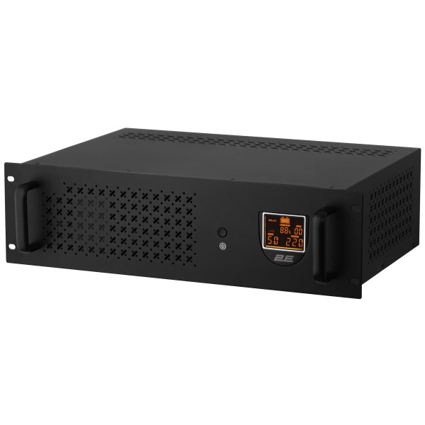 Джерело безперебійного живлення 2E RE1500, 1500VA/900W, RM 3U, LCD, USB, 2xSchuko (2E-RE1500)