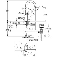 Змішувач для раковини Grohe Swift L 24330001
