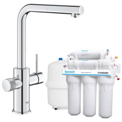 Комплект змішувача для кухні Grohe з висувним виливом Blue Pure Minta з фільтром зворотного осмосу Ecosoft Standard (MO55030601)