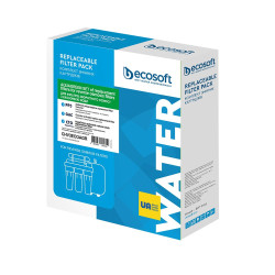Покращений комплект картриджів Ecosoft 1-2-3 для фільтрів зворотного осмосу із функцією економії води (CHV3ECOAGR)