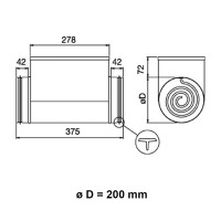 Електричний канальний повітронагрівач Systemair CB200/S1/3,0 KW