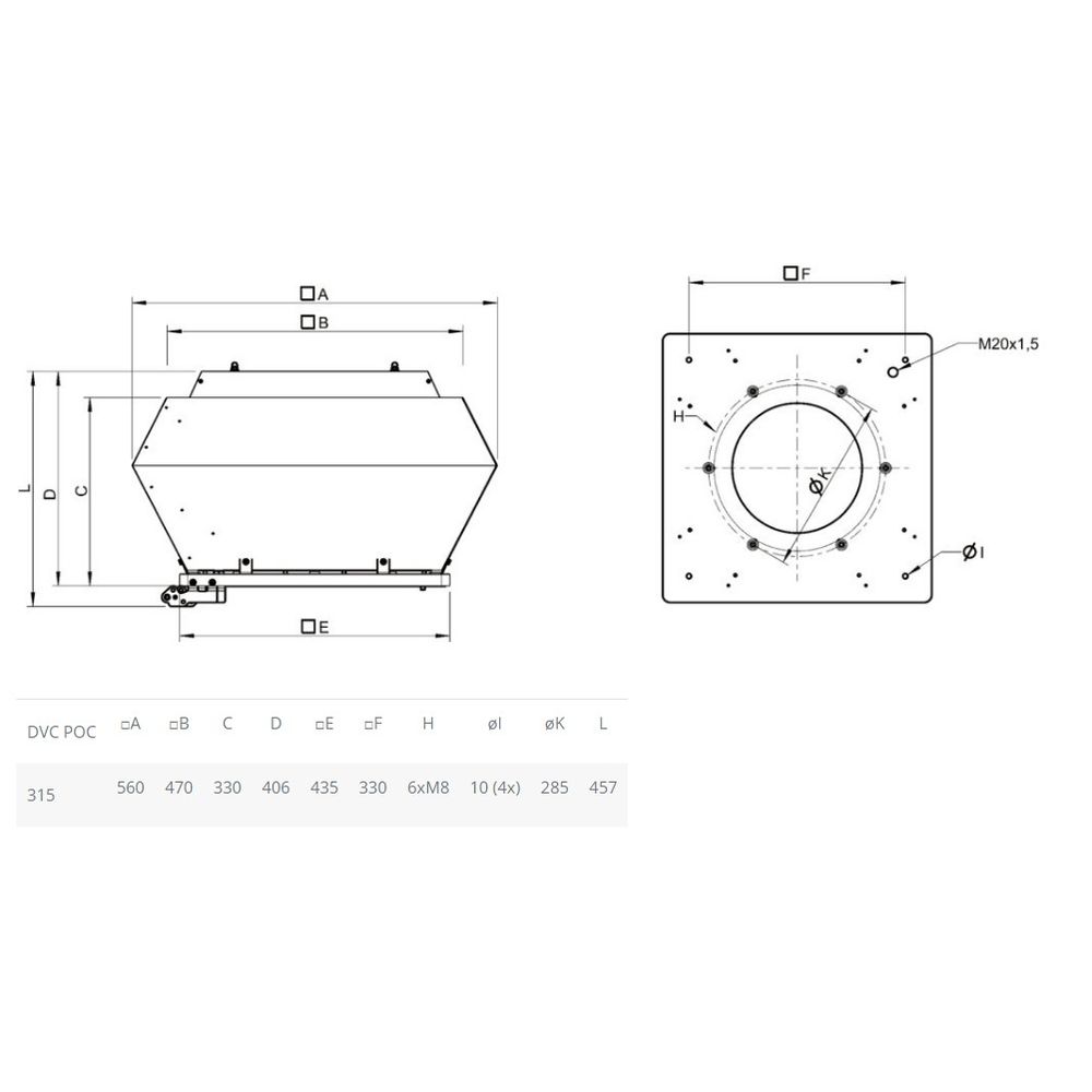 Центробежный крышный вентилятор Systemair DVC 315E-POC FTG EC