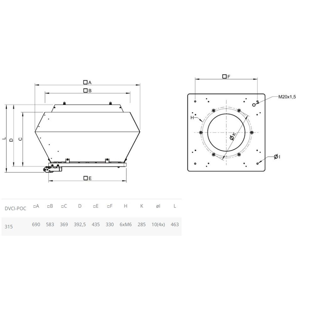 Центробежный крышный вентилятор Systemair DVCI 315E-POC FTG EC