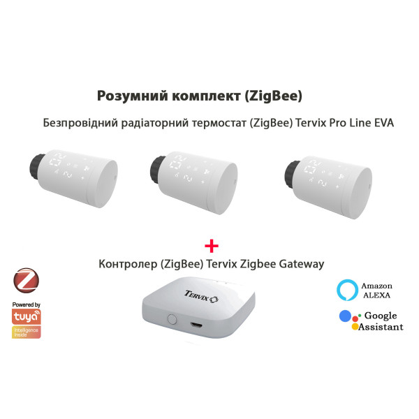 Комплект Tervix Pro Line EVA2 (3 шт.) + контроллер Tervix ZigBee Gateway
